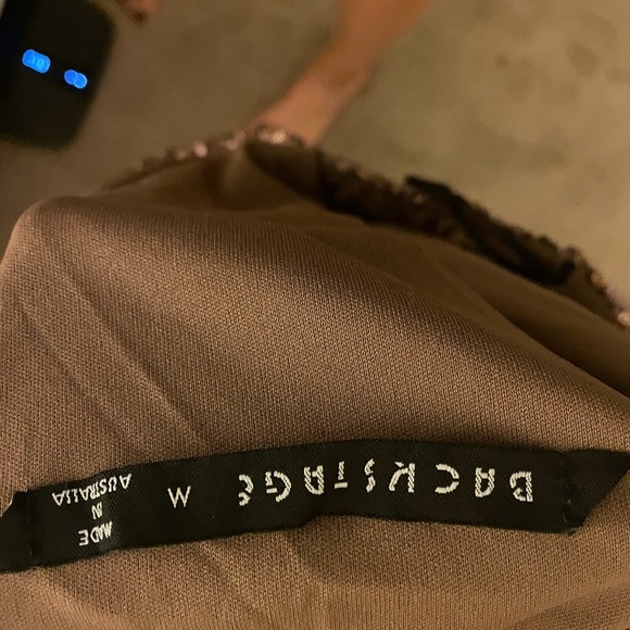 Backstage stretchy lined copper sequin skirt M - Picture 3 of 5